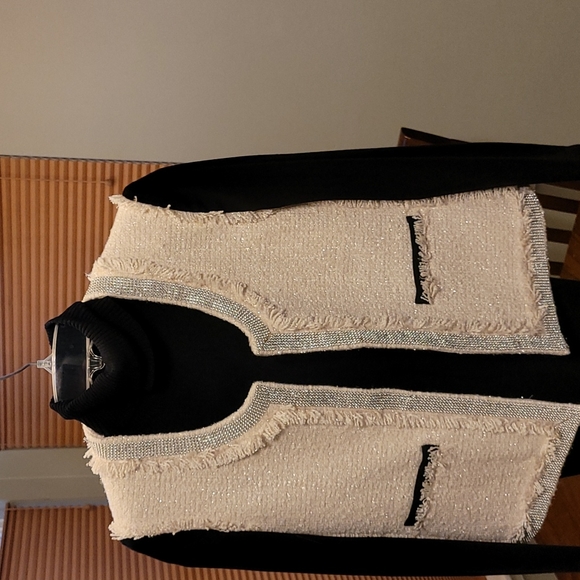 Jacket Only..Boston Proper Rhinestone and Fringe Jacket styled with turtlen NWOT - Picture 13 of 13